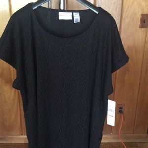 NTW Alfred Dunner Black Blouse 2X